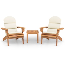 VIDAXL 3 Piece Adirondack Garden Lounge Set Solid Wood Acacia