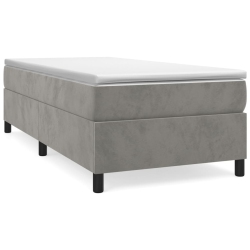 VIDAXL Box Spring Bed Frame Light Twin Velvet (Us Only) In Grey