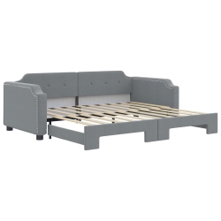 VIDAXL Daybed With Trundle Without Mattress Light 100X190 Cm In Grey