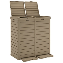 VIDAXL Outdoor Garbage Bin 78X41X86 Cm Polypropylene In Light Brown