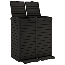 VIDAXL Outdoor Garbage Bin 78X41X86 Cm Polypropylene In Black