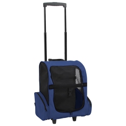 VIDAXL Foldable Multipurpose Pet Trolley In Blue