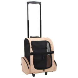 VIDAXL Foldable Multipurpose Pet Trolley In Beige