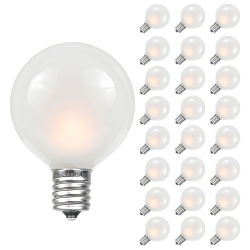 NOVELTY LIGHTS LLC Novelty Lights 25 Pack G40 Outdoor Globe Replacement Bulbs, C7/e12 Candelabra Base, 5 Watt