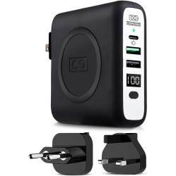 INFINACORE P3 Pandora Portable Power Bank Iphone & Android 3In1 8000Mah Fastcharge Wireless Charger - Charger USB C & USB 2.0 Cables - W/global