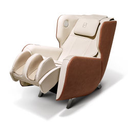 FAMILIE Bodyfriend Reclining Massage Chair With Multi Massage Modes And Rotatable Footrest-Brown/leather