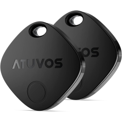 ATUVOS Smart Luggage Tracker Tag And Key Finder 2 Pack, Works \w Apple Find My (Ios Only, Android Not Supported), Bluetooth Item Locator for Car