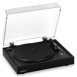 ELECTROHOME Montrose Vinyl Record Player, Belt-Drive Turntable, Audio-Technica Stylus, Built-In Preamp, Auto-Stop