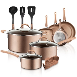 NUTRICHEF Kitchenware Pots & Pans Set – High Qualified Basic Kitchen Cookware Set, Non-Stick (14-Piece Set)