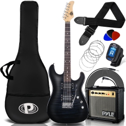 PYLE 6-String Electric Guitar Kit- Includes Amplifier With Accessory Kit