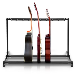PYLE 9-Space Foldable Guitar Rack - Guitar Stand, Multi-Instrument Floorstand Guitar Rack Holder