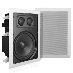 PYLEHOME In-Wall / In-Ceiling Dual 6.5" Enclosed Speaker System, 2-Way, Flush Mount In White