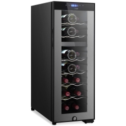NUTRICHEF Wine Chilling Refrigerator Cellar - Dual-Zone Wine Cooler/chiller, Digital Touch Button Control \w Air Tight Seal, Placement for Standing