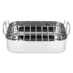 NUTRICHEF Roasting Pan / Roaster With Polished Rack And Wire Handle