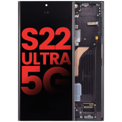 ESOURCE PARTS Replacement Oled Assembly With Frame Compatible for Samsung Galaxy S22 Ultra 5G (Aftermarket Plus) (Phantom Black)