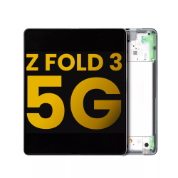 ESOURCE PARTS Replacement Inner Oled Assembly W/frame Compatible for Samsung Galaxy Z Fold 3 5G (Refurbished) (Phantom Silver)