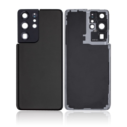 ESOURCE PARTS Replacement Back Cover Glass With Camera Lens Compatible for Samsung Galaxy S21 Ultra (Service Pack) (Phantom Black)