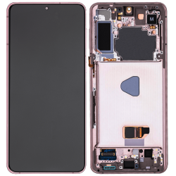 ESOURCE PARTS Replacement Oled Assembly W/frame Compatible for Samsung Galaxy S21 Plus 5G (Aftermarket +) (Phantom Violet / Pink/gold)