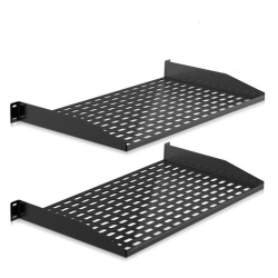 PYLE 1Ux2 Server Rack Shelves - Universal Device Server Rack Mounting Tray