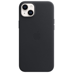 APPLE Refurbished (Good) Leather Fitted Hard Shell Case With Magsafe for Iphone 14 Plus - Midnight Oem Part