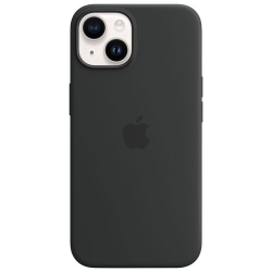 APPLE Refurbished (Good) Silicone Fitted Soft Shell Case With Magsafe for Iphone 14 - Midnight
