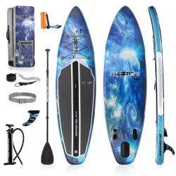 SERENELIFE Rising Flow Inflatable Paddleboard Isup - Stand Up Water Paddle-Board W/ Accessories (Space Blue)