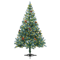 VIDAXL Frosted Pre-Lit Christmas Tree With Pinecones 150 Cm