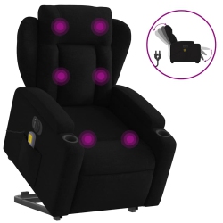 VIDAXL Electric Stand Up Massage Recliner Chair Fabric In Black