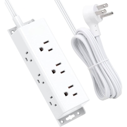 VECELOLIBILIS Power Bars \w Surge Protector, 9 Widely Spaced Multi Outlets, 3 Side Outlet Extender \w 5Ft Extension Cord, Wall Mount, Flat Plug For