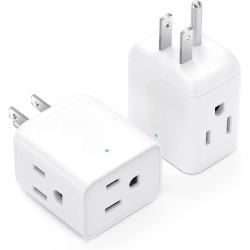 VECELOLIBILIS 2 Pack Multi Plug Outlet Extender, 3-Sided Multiple Travel Adapter, Wall Outlet Splitter \w 3 Way Plug, Mini Wall Tap Electrical