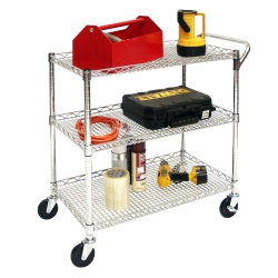 SEVILLE Classics Utility Cart With 3-Shelf Grid System