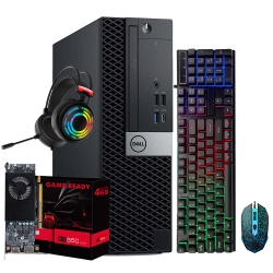 DELL Refurbished (Excellent) - Gaming PC Optiplex Sff Computer Combo | Intel I7 Hexa-Core Cpu | 16GB Ddr4 Ram | 512GB Nvme SSD | Amd Rx 550 4GB