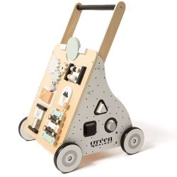 GREENWALNUT Wooden Activity Walker | Wooden Baby Walker | Toddler Walker