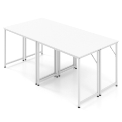 GYMAX Home Office PC Table Rectangular Meeting Room Table 40"x19.5" W/ Metal Frame