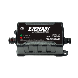 EVEREADY 0.75-Amp Automatic 6-Volt/12-Volt Battery Charger/maintainer - In Black