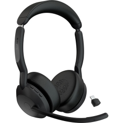 JABRA Evolve2 55 On-Ear Active Noise Cancelling Truly Wireless Bluetooth 5.2 Headsets With Mic (25599-989-899-01)