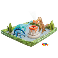 Intex Jurassic Adventure Inflatable Play Centre with Pool, Water Sprayer & Ball Toss Game