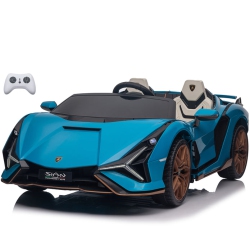VOLTZ TOYS Ride-On Car for Kids, 24V Lamborghini Sian, 4Wd Battery Powered Electric Car \w Remote Control, Eva Wheels, Open Doors, Storage, Leather
