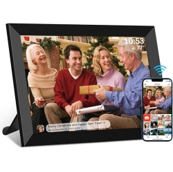 FRAMEO 10.1 Inch Digital Photo Frame Wifi Digital Picture Frame Ips HD Touch Screen, 16GB Storage(Black)