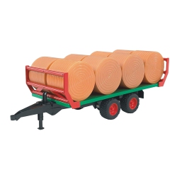 BRUDER Bale Transport Trailer With 8 Round Bales
