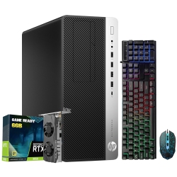 HP Refurbished (Good) - Computers Elitedesk Windows 11 Pro Tower Gaming PC | Intel I5 Hexa-Core | Geforce Rtx 3050 6GB Gddr6 HDMI | 32GB Ddr4 Ram