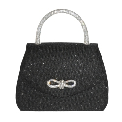 CLUB ROCHELIER Ladies' Evening Bag With Glitter Handle And Bow In Multicolor