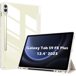 HLD Galaxy Tab S9 Fe Plus/s9 Fe+ 12.4 Inch 2023(Sm-X610/sm-X616B) \w S Pen Holder, Smart Cover \w Clear Transparent Back And Soft Tpu Bumper For