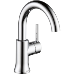 DELTA FAUCET Trinsic Single Hole Swivel Spout Bathroom Faucet, Chrome Bathroom Sink Faucet, Single Handle Bathroom Faucet