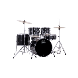 MAPEX Comet 5-Piece Drum Kit (18, 10, 12, 14, Sd) With Cymbals And Hardware - Dark In Black