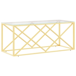 VIDAXL Coffee Table 110X45X45 Cm Stainless Steel And Glass