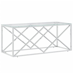 VIDAXL Coffee Table 110X45X45 Cm Stainless Steel And Glass