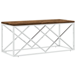 VIDAXL Coffee Table Stainless Steel And Solid Wood Reclaimed
