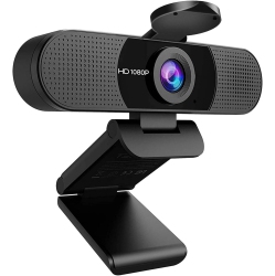 VECELOLIBILIS 1080P Webcam \w Microphone, 2 Mics Streaming Webcam \w Privacy Cover, 90°View Computer Camera, Plug&play USB Webcam For