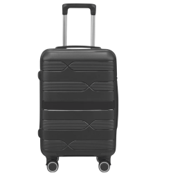 TRAVLR Elite Small (20") Carry-On Cabin Luggage With Tsa Lock, Mute Wheels & Aluminum Trolley-Dark Grey